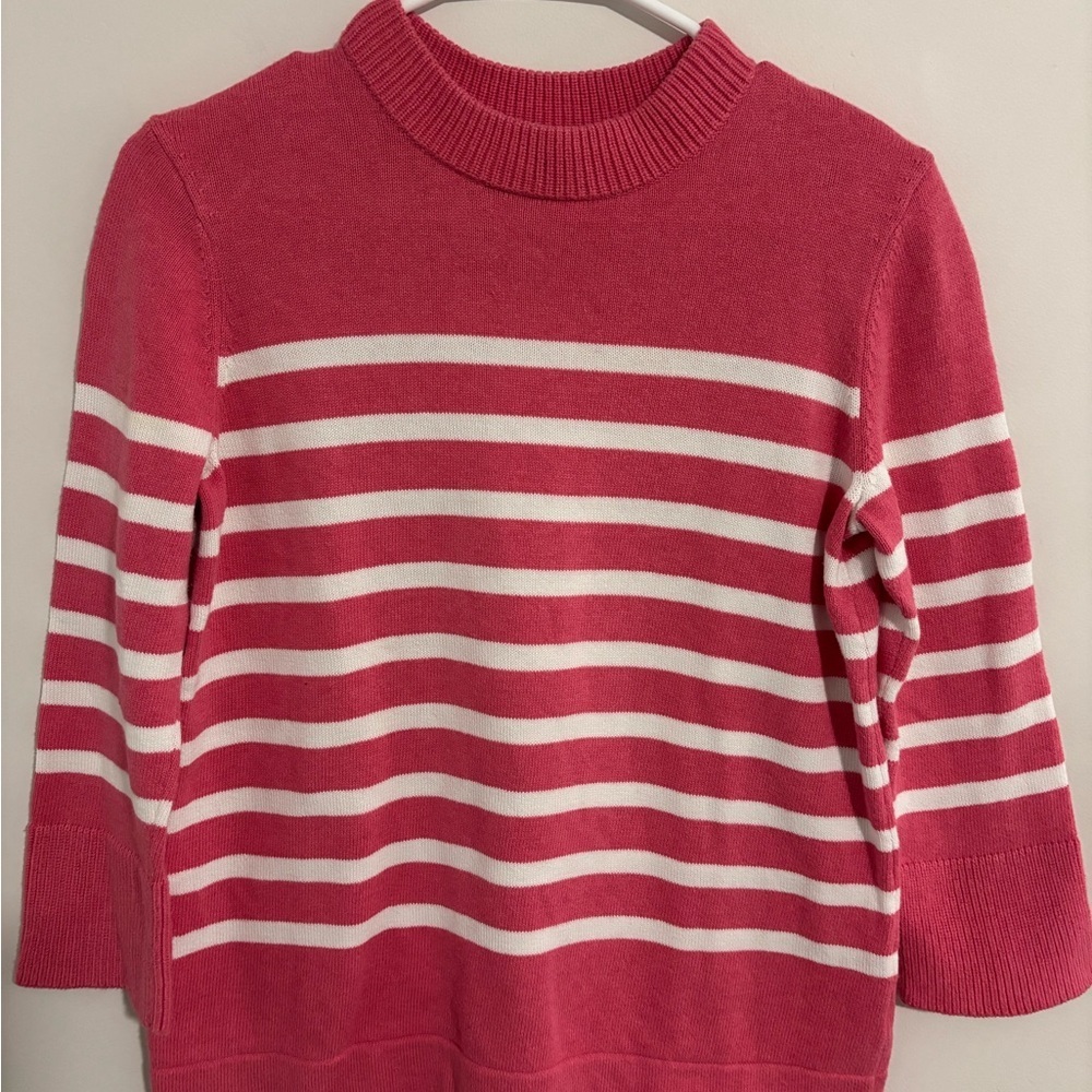 KINROSS Striped Pink and White Sweater Size Small New